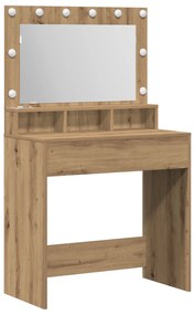 vidaXL Τουαλέτα με LED Φώτα Ξύλο Artisan 79x41x135 εκ.