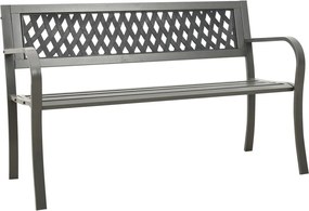 vidaXL Παγκάκι Κήπου Γκρι 125 εκ. Ατσάλινο