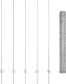 vidaXL Εξωτερική εξάγωνη περίφραξη με στήλη 10 x 1,5 m Ασημί Δίχτυ