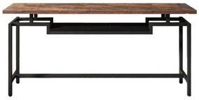 Κονσόλα Onole καρυδί - μαύρο μέταλλο 180x35x82 εκ. 180x35x82 εκ.