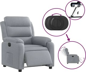vidaXL Πολυθρόνα Ανακλινόμενη Ηλεκτρική Ανοιχτό Γκρι Υφασμάτινη