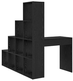 vidaXL Γωνιακό γραφείο με ράφι Μαύρη δρυς 101.5 x 149.5 x 149.5 εκ.