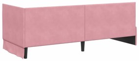 vidaXL Κρεβάτι Γωνίας με κεφαλάρι Ροζ 80 x 200 cm Βελούδο