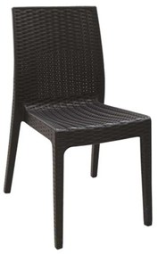 DAFNE Καρέκλα Κήπου - Βεράντας Στοιβαζόμενη, PP Rattan Look, UV Protection, Καφέ 46x55x85cm
