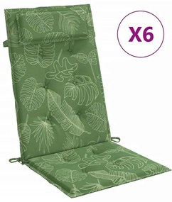vidaXL Μαξιλάρια Καρέκλας με Ψηλή Πλάτη 6 τεμ. Σχ. Φύλλα Ύφασμα Oxford