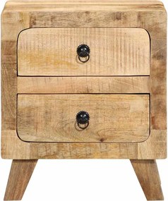 vidaXL Κομοδίνο 2 τεμάχια 40x32x46 cm Στερεό ξύλο Rough Mango