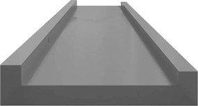 vidaXL Ράφια Τοίχου 2 τεμ. Γκρι 115 x 9 x 3 εκ.