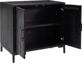vidaXL Ντουλάπι Μαύρο 75 x 35 x 70 εκ. από Μασίφ Ξύλο Πεύκου