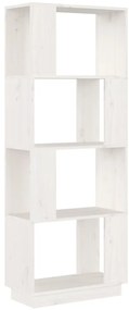 vidaXL Βιβλιοθήκη/Διαχωριστικό Χώρου Λευκό 51x25x132 εκ. Μασίφ Πεύκο