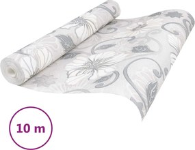 vidaXL 3D Στερεή Ταπετσαρία Ριγέ Φλοράλ 10 x 0,53 μ Μη Υφασμένο Ύφασμα