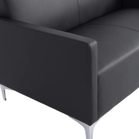 Καναπές Διθέσιος NELLIE με PU Μαύρο 113x71x71Υ εκ. 130x71x71 εκ.
