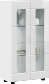 vidaXL Πλαϊνό γραφείο FLORIN Υψηλής γυαλάδας λευκό 55,5 x 29 x 100 εκ