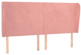 vidaXL Κεφαλάρι με Πτερύγια Ροζ 163x23x118/128 εκ. Βελούδινο