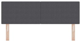 vidaXL LED κεφαλάρι με φώτα λωρίδας LED Σκούρο γκρι 160 cm ύφασμα
