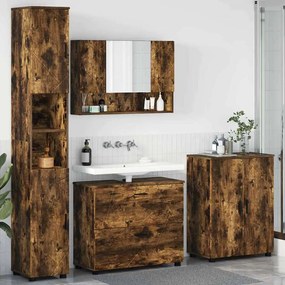 vidaXL Σετ Επίπλων Μπάνιου 4 pcs Καπνιστή δρυς 30 x 35 x 192 εκ.