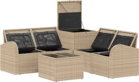 vidaXL Σετ Καναπέ 6 τμχ. Μπεζ και Κρέμ 55 x 55 x 37 εκ