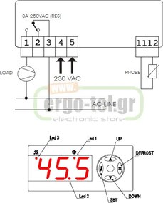 Θερμοστάτης ηλεκτρονικός με alarm 5A προγραμματιζόμενος 8A από -50°C έως 150°C BETA RD31