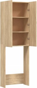 vidaXL Ντουλάπι Πλυντηρίου Sonoma Δρυς 64 x 25,5 x 190 εκ.