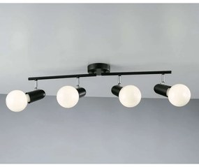 Φωτιστικό Οροφής - Σποτ Punto SPOT-PUNTO-4 NER Ρυθμιζόμενο 4xE27 68x14x10cm Black Intec Μέταλλο