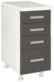 Floor Kitchen Cabinet IN D40 F with 4 Drawers Γκρί