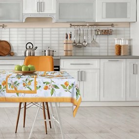 Τραπεζομάντηλο 0724 White-Yellow-Green Das Home 140X220 Βαμβάκι-Πολυέστερ