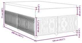 Κρεβάτι Boxspring με Στρώμα Σκούρο Γκρι 120x200 εκ. Βελούδινο - Γκρι