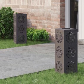 vidaXL Ηλιακό LED Φως Δρόμου 2 pcs Μαύρο Κρύο Ρολαρισμένο Χάλυβα