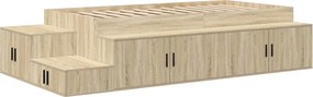 vidaXL Κρεβάτι με αποθηκευτικό χώρο Δρύς Sonoma 75 cm