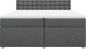 vidaXL Κρεβάτι Boxspring με Στρώμα Σκούρο Γκρι 200x200 εκ. Υφασμάτινο