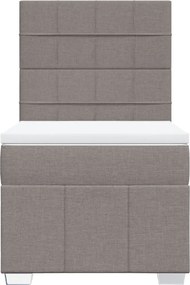 vidaXL Κρεβάτι Boxspring με Στρώμα Taupe 80x200 εκ. Υφασμάτινο