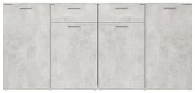 vidaXL Μπουφές Γκρι Σκυροδέματος 160 x 36 x 75 εκ. από Επεξ. Ξύλο