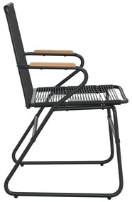 vidaXL Καρέκλες Κήπου 4 τεμ. Μαύρες 58 x 59 x 85,5 εκ. Ρατάν PVC