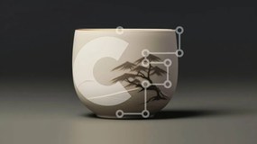 Intra Συλλεκτικό Ξύλινο Παζλ Plywood 4mm - Λευκό Κύπελλο με περίπλοκο σχέδιο δέντρου Σε Ξύλινο Κουτί - Διαστάσεις: 10x10 cm – 25 κομμάτια