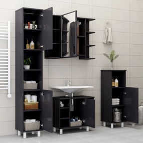 vidaXL Στήλη Μπάνιου Γυαλιστερό Γκρι 30 x 30 x 179 εκ. Μοριοσανίδα