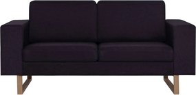 vidaXL Σετ Σαλονιού 2 Τεμαχίων Μαύρο Υφασμάτινο