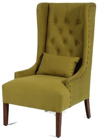 Καρέκλα με ψηλή πλάτη κίτρινο ύφασμα - Ύφασμα - 36893-YELLOW