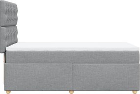 vidaXL Κρεβάτι Boxspring με Στρώμα Ανοιχτό Γκρι 80x200 εκ. Υφασμάτινο