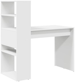 vidaXL Γραφείο  με Αποθήκευση Λευκό 113x54x120 εκ. Επεξεργασμένο Ξύλο