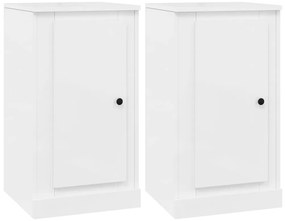 vidaXL Ντουλάπια 2 τεμ. Γυαλι. Λευκό 37,5x35,5x67,5 εκ. Επεξεργ. Ξύλο