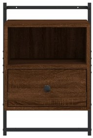 vidaXL Κομοδίνα Επιτοίχια 2 τεμ. Καφέ Δρυς 40x30x61 εκ. Επεξ. Ξύλο