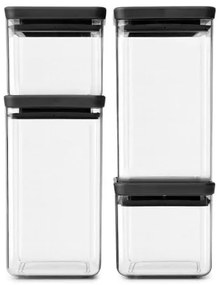 Brabantia 1001174 Βαζάκια Tasty+ (2x0.7L  2x1.6L), 4 τμχ ,Dark Grey Lid