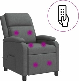 vidaXL Κάθισμα μασάζ Σκούρο Γκρι Ύφασμα