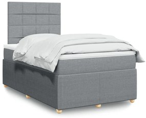 ΚΡΕΒΑΤΙ BOXSPRING ΜΕ ΣΤΡΩΜΑ ΑΝΟΙΧΤΟ ΓΚΡΙ 120X190 ΕΚ. ΥΦΑΣΜΑΤΙΝΟ 3291995