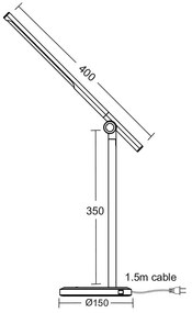 ΕΠΙΤΡΑΠΕΖΙΟ ΦΩΤΙΣΤΙΚΟ LED 7W ΑΣΗΜΙ+ΛΕΥΚΟ CCT 300LM DIMMABLE+TOUCH SWITCH+USB CHARGER DEGAS - Μέταλλο - SF1816LEDS