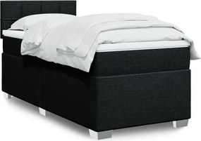 vidaXL Κρεβάτι Boxspring με Στρώμα Μαύρο 100 x 200 εκ. Υφασμάτινο