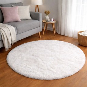 Στρογγυλό Xαλί Γούνινο (Φ120) Ravelia Fluffy Cream
