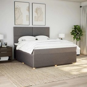 vidaXL Κρεβάτι Boxspring με Στρώμα Taupe 180x200 εκ. Υφασμάτινο