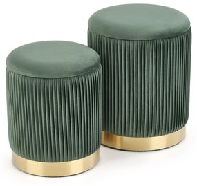 MONTY set of two stools: color: dark green DIOMMI V-CH-MONTY-PUFA-C.ZIELONY