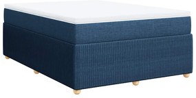 vidaXL Κρεβάτι Boxspring με Στρώμα Μπλε 140x200 εκ. Υφασμάτινο