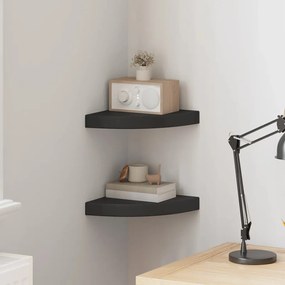 vidaXL Ράφια Τοίχου 2 τεμ. Μαύρα 25x25x3,8 εκ. από MDF